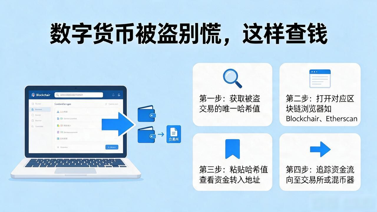 数字货币被盗怎么查钱_账户资金失踪后如何获取交易哈希值_资金被盗后链上资金流向追踪方法