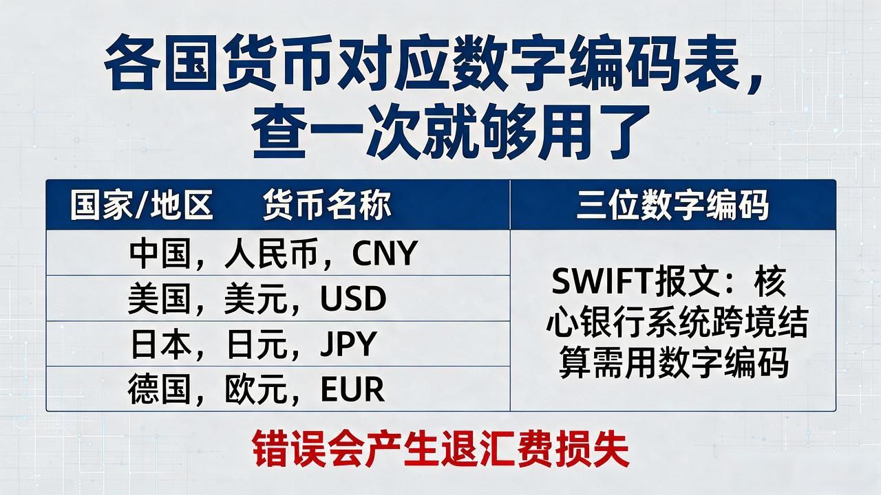货币数字编码_ISO 4217货币代码标准_货币对应数字编码