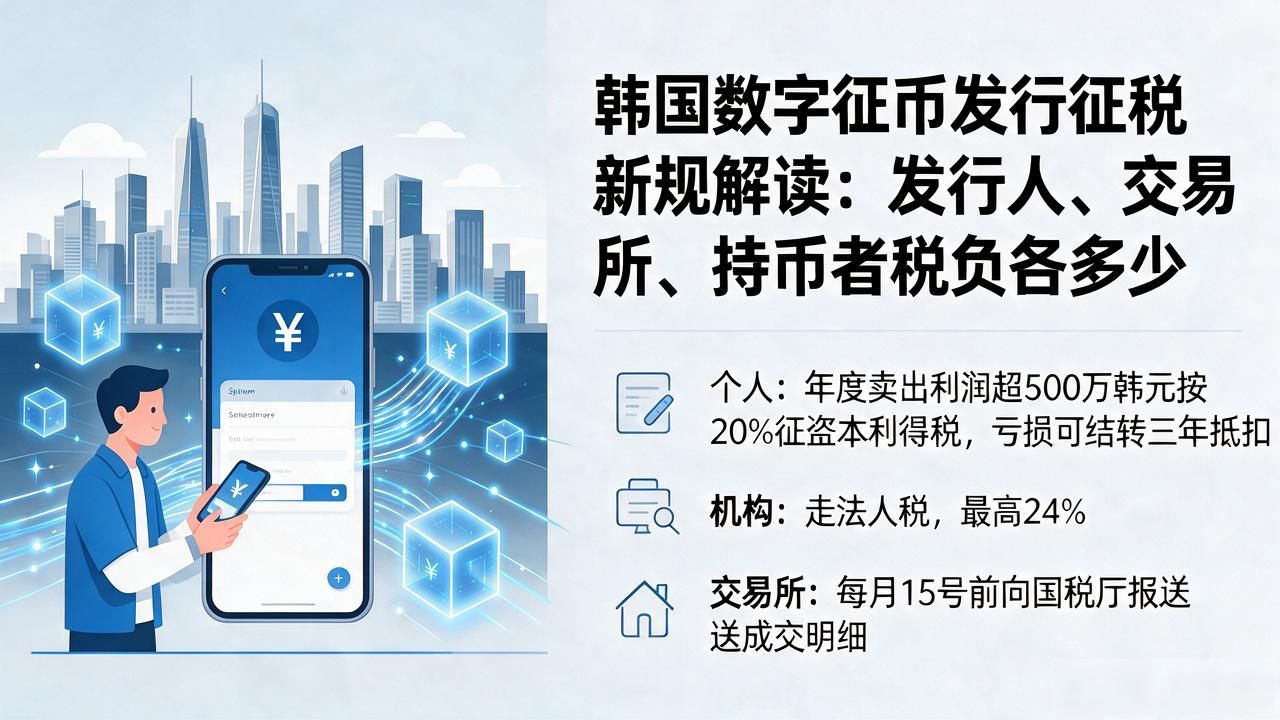 韩国数字资产税务征管细则_韩国CBDC发行印花税_韩国数字货币发行征税